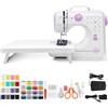 BUXFMHT Macchina da cucire con tavolo scorrevole, mini macchina da cucire, macchina da cucire elettrica portatile, macchina da cucire a 12 punti con luce a LED, set di accessori da cucito, ideale per vestiti