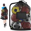 Tomatoys Borsa a rete grande per palloni 102 x 76 cm - Sacco sportivo in rete con coulisse regolabile e tasca laterale - Borsa resistente per calcio, pallacanestro, pallavolo, rugby, nuoto e palestra - Hoiny