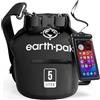 Earth Pak Borsa Impermeabile con Tasca Frontale - Ideale per Kayak, Canottaggio, Pesca, Rafting, Sci, Nuoto, Campeggio, e Snowboarding (Nero, 5L)