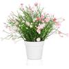 Blafrozzing Piante finte artificiali in vaso con fiori rosa, piante finte per interni per casa, ufficio, libreria, tavolo, decorazione della stanza