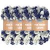 BambooMN JubileeYarn Fun Finger Loops Yarn - Filato in poliestere Jumbo - 100 g/matassa - Multicolore Navy Grey - 4 matasse