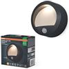 OSRAM ENDURA STYLE USB Wall Step Round Rechargeable Wall Light, 1.7W, 70lm, 3000K, Sensore PIR, IP44, forma rotonda, Grigio Scuro