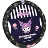 Carbella Kuromi - Coprivolante universale da 36,5 a 48,5 cm, carino, nero kawaii, accessorio per auto Kuromi
