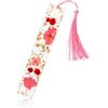 WY LIGHTING LEVEL Segnalibri a fiori pressati rosa nappina segni di libri floreali secchi pennarelli trasparenti durevoli accessori di lettura fatti a mano per topi di biblioteca studenti donne