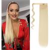 Cybelleza 55cm Coda Capelli Extension Coda di Cavallo con Clip Biondo Posticci per Capelli Lisci Lunghi Sintetici Ponytail Naturali Wrap Around Parrucchino per Donna