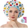Years calm Cuffia da doccia impermeabile da donna, a doppio strato, riutilizzabile, con fascia elastica, per capelli lunghi/corti/ricci/trecce, lavabile e adatta ai viaggi, adatta per doccia, spa