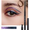 BEPHOLAN Eyeliner metallico, blu e viola, colori cangianti, glitter, impermeabile, penna a lunga durata 24h, viola-blu (NORTHERN LIGHT)