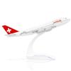 QIYUMOKE 1/400 747 Modellino di aereo in pressofusione di metallo modello di aereo per Swiss (15 cm L) con supporto per aereo in esposizione, kit di modellismo per aerei per adulti aerei regali per
