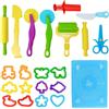 FuYelng 22 Pezzi Formine Plastilina per Bambini con 40 X 30 cm Cuscinetto in Silicone, Accessori in Argilla Multicolore Kit Attrezzi Pasta Modellabile, per Casa e Scuola Materna