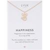 LUUK LIFESTYLE Collana donna con ciondolo Koala e acciaio inossidabile (50cm), con carta HAPPINESS, portafortuna, gioielli elegante, idea regali ragazza, lei, compleanno, animali, oro rosa
