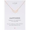 LUUK LIFESTYLE Collana con ciondolo Fiore di loto e acciaio inossidabile (50cm), con carta HAPPINESS, portafortuna, gioielli elegante, idea regali donna, lei, compleanno, natura, oro rosa