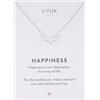 LUUK LIFESTYLE Collana con ciondolo Fiore di loto e acciaio inossidabile (50cm), con carta HAPPINESS, portafortuna, gioielli moderno, idea regali donna, lei, compleanno, natura, argento