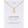 LUUK LIFESTYLE Collana ragazza con ciondolo Panda e acciaio inossidabile (50cm), con carta HAPPINESS, portafortuna, gioielli semplice, idea regali donna, lei, compleanno, oro
