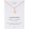 LUUK LIFESTYLE Collana donna con ciondolo Serpente e acciaio inossidabile (50cm), con carta HAPPINESS, portafortuna, gioielli elegante, idea regali ragazza, lei, compleanno, animali, oro
