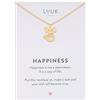 LUUK LIFESTYLE Collana donna con ciondolo Koala e acciaio inossidabile (50cm), con carta HAPPINESS, portafortuna, gioielli semplice, idea regali ragazza, lei, compleanno, animali, oro