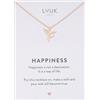 LUUK LIFESTYLE Collana donna con ciondolo Colibrì e acciaio inossidabile (50cm), con carta HAPPINESS, portafortuna, gioielli semplice, idea regali ragazza, lei, compleanno, oro rosa