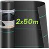 Dripex Telo Pacciamatura 2mx50m, 90g/m² Tessuto Anti Erbacce da Giardino, permeabile all'Acqua, Stabilizzazione UV, Telo Anti Erbacce per Erbacce da Giardino, Orto