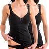 HERMKO 175803850 Confezione da 2 Reggiseno da Donna in Pizzo - Canotta con Reggiseno Integrato, Farbe:Bianco, Größe Damen:52/54 (XL)