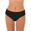 GARDA - 6 Slip Donna Vita Media, Slip Midi in Cotone Elasticizzato Art. 3902 (Nero, 3/S)