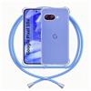 ANFAIRLACE Cover Cordino Compatibile con Google Pixel 10a, Custodia Laccio Trasparente Silicone Morbido Regolabile Antiurto Rinforza Angoli Cuscino d'Aria Chiaro Case, Blu