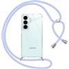 Pnakqil Cover per Samsung Galaxy S26 con Cordino, Trasparente Custodia con Laccio Tracolla Cellulare Girocollo Collana Protettiva per Samsung Galaxy S26 6,3, Viola