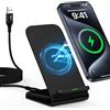 HitTid Caricatore senza fili da 15 W, per Samsung Galaxy S25 Ultra S24 FE S23 S22 S21 S20 Z Flip6, Google Pixel 9 Pro/8/7/6, iPhone 16/15/14