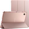 JETech Custodia per Samsung Galaxy Tab A11 / Tab A9 8,7 Pollici 2025/2023, Sottile Traslucida Retro Trifold Folio Supporto Protettiva Tablet Cover (Oro Rosa)