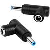 RIIEYOCA Adattatore di alimentazione CC, adattatore CC con angolo di 90 gradi da 4,5 mm x 3,0 mm maschio a 5,5 mm x 2,5 mm femmina convertitore accoppiatore jack per laptop (2 pezzi)