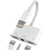 Kefiany Adattatore Lightning Jack Cuffie Aux Cavo(3in1) 3.5mm Audio Ricarica Accessori per Apple iPhone 14 iPad Caricatore a Auricolari da Cavetto e Adapter Doppio Headphone Sdoppiatore Auto Dongle ip-L+3.5