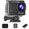 Apexcam 4K60FPS 64MP EIS Action Cam WiFi Sports Camera Ultra HD Telecamera subacquea 40M Videocamera Impermeabile 2.4G Telecomando Time Lapse 2x1350mAh Batterie