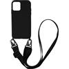 3P SPACE Custodia a Tracolla Compatibile con iPhone Cover in Silicone Morbido con Cordino Regolabile e Rimovibile Protezione Anti-Urto (iPhone 16 Pro - Nero)