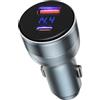 TOPWE Caricatore Auto, 95W Accendisigari USB [USB-C 65W+USB-A 30W] per presa USB 12V/24V, Ricarica Rapida PD3.0 Caricatore Auto USB C per iPhone 17 16 15, Samsung Galaxy S25 S24, iPad Pro/Air