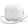R-fun Custodia R-fun per Airpods Pro 3 case, morbida in TPU (design simile alla pelle), protezione anticaduta con cordino e kit di pulizia, compatibile con l'ultima generazione di Airpods Pro 3-Bianco