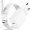 Poutek Caricatore per iPhone 17/16/16 Pro/16 Pro Max/16 Plus/15/15 Pro/15 pro Max/15 Plus/iPad Pro/iPad Air,25W Caricabatterie iPhone Caricatore USBC Ricarica Rapida Alimentatore Presa USBC con 3M Cavo USBC