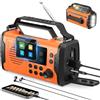 NEEMOSI 20000mAh Radio A Manovella DAB+ FM, Radios Emergenza Solare Bluetooth Con Sveglia, Allarme Di Emergenza Sos, Torcia E Luce Di Lettura, Torcia A Led (Arancione)