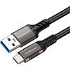 TechExpert Cavo USB A a USB C 3.2 gen2x1 velocità max 10Gbps carica fino a 60W 20V/3A 1 metro (nero)