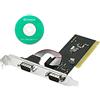 CERRXIAN Scheda di espansione PCI a 2 porte seriali DB9, connettori PCI a 2 porte COM serie RS232 a 9 pin