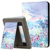 MOKASE per 6 pollici Nuovo Kindle 11a Generazione Custodia 2022 2024 (Modello:C2V2L3 RS23CV), Custodia rigida in pelle PU, Risveglio/Sonno Auto con Cinghia a Mano & Slot Scheda, Purple Scenery