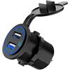 Meijeegu Caricatore USB per Auto, presa USB 5V 4.2A Display LED Interruttore Tattile, per Veicoli 12V ~ 24V RV Barca Moto SUV Caravan Marine