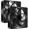 CORSAIR RS140 MAX Ventole PWM a Spessore Maggiorato da 140 mm - Pressione Statica Elevata - Struttura Polimerica Ai Cristalli Liquidi - Confezione da Due Unità - Nero