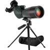 SWTGTEM Cannocchiale con Treppiede, 25-75x70 Telescopio Spotting Scope, FMC Ottica Bak4 Prisma HD Cannocchiale con Smartphone Treppiedi con Smartphone Adapter per Tiro a Segno, Birdwatching