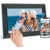 TSITSC Cornice per foto digitale WiFi, cornice digitale da 10,1 pollici, touch screen IPS 1280 x 800, cornice digitale integrata da 32 GB di memoria, rotazione automatica, condividi foto e video