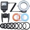 Generico ILLUMINATORE FLASH LED ANULARE MACRO RING FLASH UNIVERSALE 48 LED LUCE FREDDA O CALDA PER SLITTA FLASH