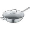 Berndes Wok Tricion Resist 32 cm, padella wok con coperchio da 5,7 l, per tutti i piani cottura, incl. induzione, rivestimento antiaderente