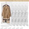 YIYAXIN 6Pcs Sacchetti Sottovuoto Appendere con Pompa Manuale, Buste Sottovuoto Vestiti Salvaspazio 70×110cm, Copriabiti Sacchi Organizer Armadio Trasparenti Riutilizzabili per Vestiti Abiti Cappotti Giacche