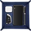 SITHON Vassoio Portaoggetti in PU Pelle, Contenitore Svuotatasche Organizzatore da Comodino Scrivania per Gioielli, Telecomando, Chiavi, Telefono, Portafoglio, Monete, (Blu)