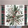 ABAKUHAUS Natale Tenda, Plaid Caramelle Decorative Natalizie, Casa Arredamento Elemento Distintivo Due Pannelli Set, 280 x 225 cm, Vermiglio Beige Verde