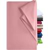 npluseins Lenzuolo senza elastico - Telo per la casa in diversi colori e dimensioni - 100% cotone, circa 150 x 250 cm, rosa antico