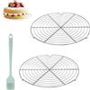 YUNXCNA Raffreddatore per Torte, 2 Pezzi Griglia Rotonda per Torte, 30cm Griglia di Cottura in Acciai Inossidabili, Griglia di Raffreddamento Rotonda, per Pentole, Forno, Friggitrice