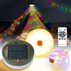 SUBOSI 10M Solare Stringa di Luce da Campeggio, 130Leds Catena Luminosa da Campeggio,8 Modalità Luci da Campeggio Arrotolabili Lampada da Campeggio Ricaricabile USB&Solare,IP65 Impermeabile